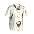 thumbnail image 2 of Bixox Men's Hawaiian Shirts Men's Christmas Pug Dog Print Short-Sleeve Shirt-Medium, 2 of 8