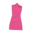 thumbnail image 4 of Vestido ajustado a escala 1/6, minivestido corto con cuello simulado, elegante vestido de verano en miniatura. rosa roja, 4 of 7