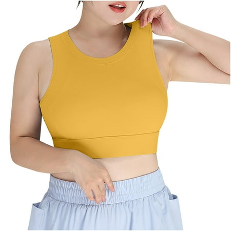 Bigersell Bras for Small Breasted Women Upgrade Women s Bra Soild Wire Underwear Bra Everyday Gathering Sports Bra Yoga Underwear Balconette Bra Style F-923 Yellow L