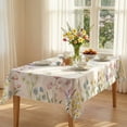 thumbnail image 4 of Sm:)e Blooming Floral Wild Flowers Spring Table Cloth 60 x 60 Inch Square Seasonal Table Cover Polyester Fabric, 4 of 9
