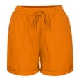 thumbnail image 3 of IROINNID Women's Elastic Waist Tie Cotton And Linen Casual Shorts With Pocket, 3 of 7