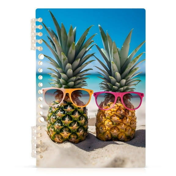 Pineapple with Sunglasses Spiral Journal Notebook College Ruled Notebook 8.3" x 5.7" A5 Lined Thick Paper Page