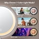 thumbnail image 3 of Espejo de maquillaje grande iluminado 10x, espejo de tocador ajustable de altura recargable de 8 pulgadas, espejo de aumento 1x/10x con brillo de 3 colores, espejo de doble cara ajustable con rotación, 3 of 6