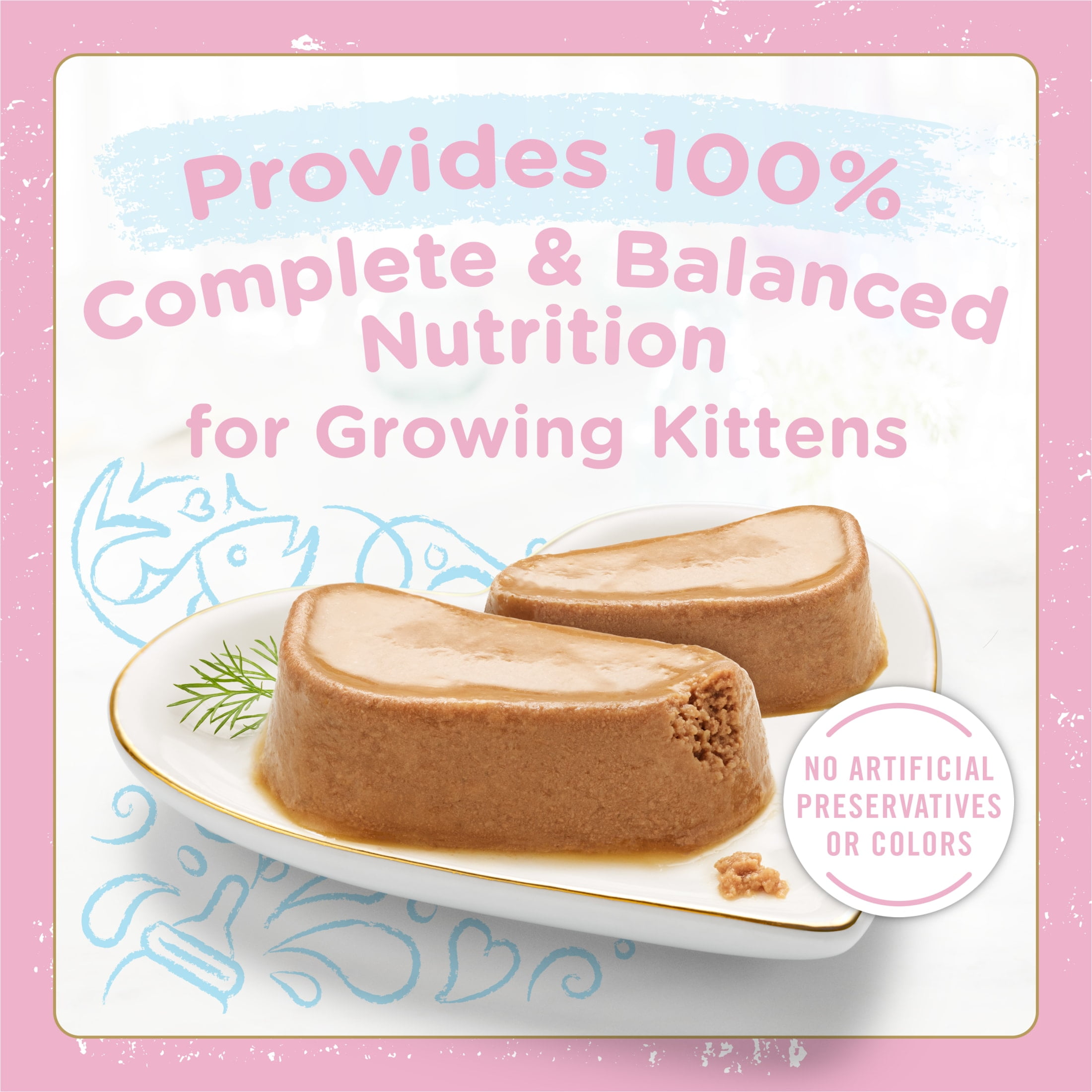 (12 pack) Purina Fancy Feast Gourmet Gravy Petites Tender Salmon Pate Gourmet Wet Kitten Food, 2.8 oz Tub