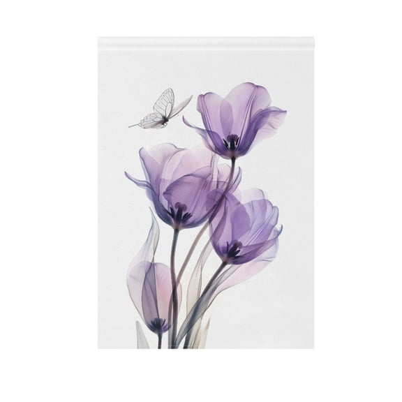 Tulips and Butterfly Garden Flag House Banner 12" x 18" Double Sided Outdoor Yard Decoration