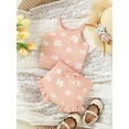 thumbnail image 5 of Bagilaanoe 2pcs Toddler Baby Girls Short Pants Set Sleeveless Floral Print Vest Tops + Shorts 6M 9M 12M 18M 24M 3T Kids Casual Summer Outfits, 5 of 8