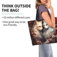 thumbnail image 2 of Balery Flower Cat Couple Bolsa Tote Estilo Estético con Cremalleras, Bolsa de Hombro, Bolsa de Compras Grande y Plegable, 2 of 8