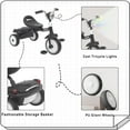 thumbnail image 6 of Ubravoo Baby Tricycle,Foldable Toddler Trike with Pedals PU Wheels Cool Lights,1-5 Years Old Girls Boys,Black, 6 of 8