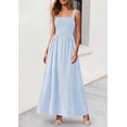 thumbnail image 3 of PRETTYGARDEN Women's Maxi Striped Dress Summer Sleeveless Square Neck Smocked A Line Long Flowy Spring Vacation Sundress, 3 of 10