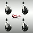 thumbnail image 2 of 5 Inch 316SS Hard Rubber Wheel Swivel 1-1/2 Inch Expanding Stem Caster Set SCC, 2 of 2