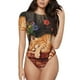 thumbnail image 1 of Fotbe Sleeping Cat Flowers Body de Mujer con Cuello Redondo y Mangas Cortas, Sin Mangas Ajustado, Suave, Cómodo y Básico-XX-Large, 1 of 7