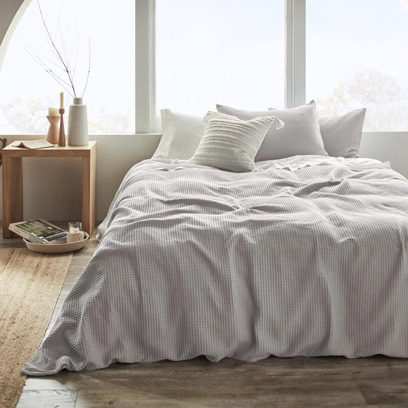 Bouclair Grey Collin Collection - 3-Piece Duvet Cover Set Queen