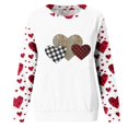 thumbnail image 5 of Foraging dimple Women's Casual Round Neck Long Sleeve Pullover Valentine's Day Printed T-shirt Top, 5 of 6