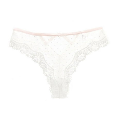 

Crotchless Lingerie For Women Seamless Underwear Women Lace Thongs Panties Ladies Hollow Out Perspective Hollow Lace Panties White M