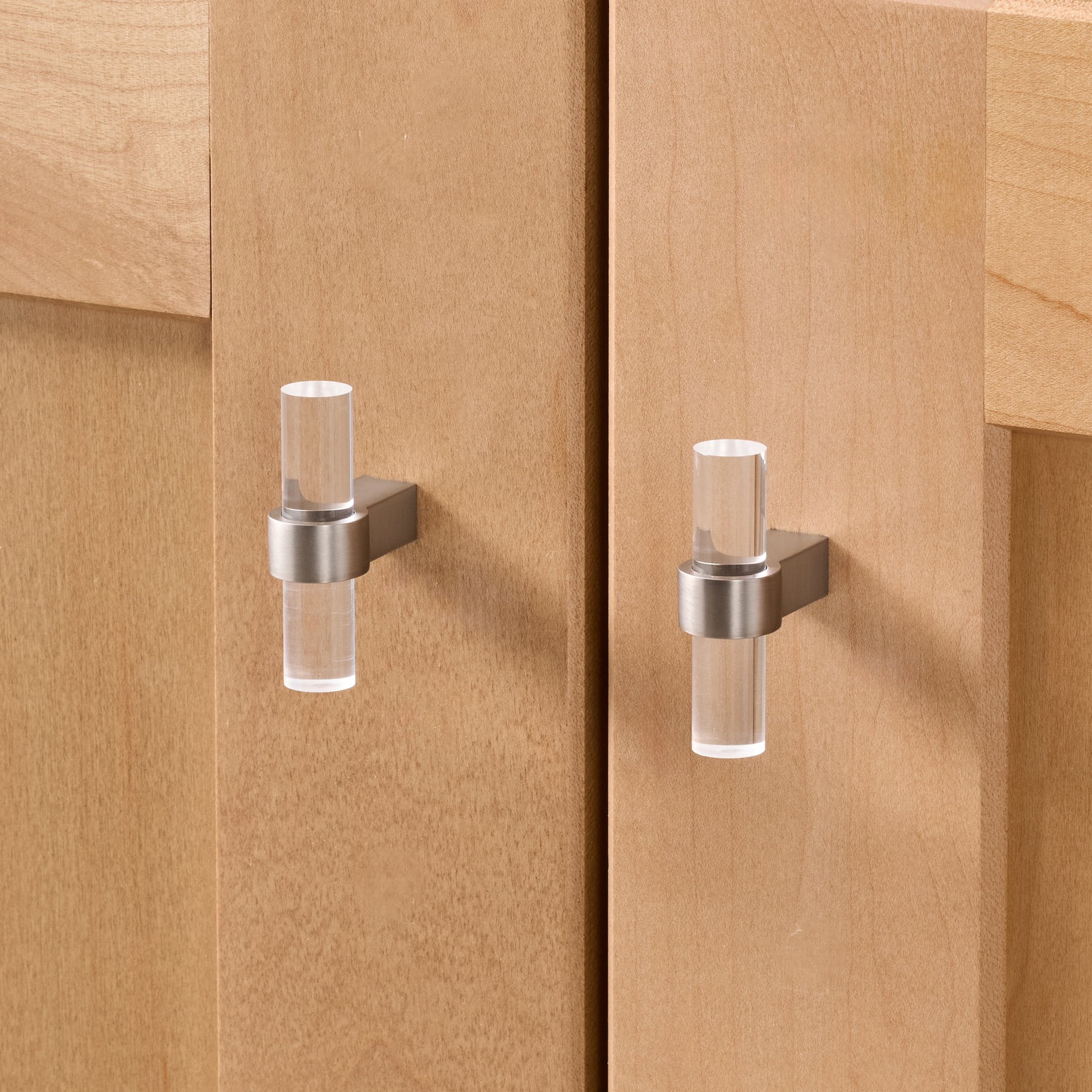 Better Homes & Gardens Acrylic Bar Knob, 2 Pack, Brushed Nickel