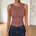 thumbnail image 2 of GUACER Women's Ribbed Knit Tank Tops, Crew Neck Sleeveless Loose Cami Top, Casual Basic Camisole, 2 of 5