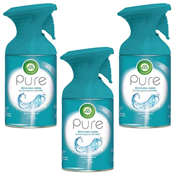 Pure Air Freshener Spray, Ocean Breeze, 5.5oz (Pack of 3) by Air Wick