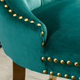thumbnail image 6 of PORKISS Upholstered Dining Chairs, Modern Velvet Dining Room Chairs Set of 2 with Golden Stainless Steel Plating Legs, Tufted Solid Wood Kitchen Chairs with Nailhead Trim and Back Ring, Green, 6 of 10