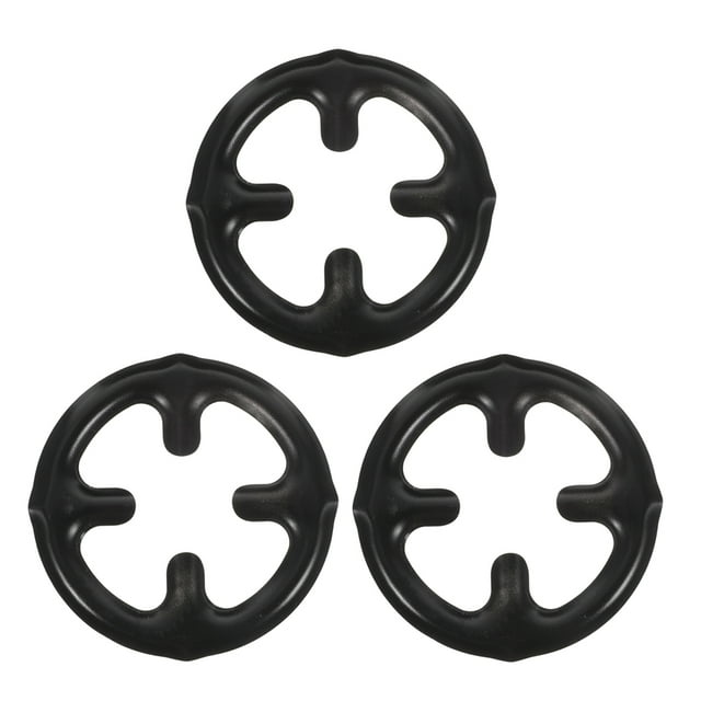 WEUVEB 3Pcs Black Gas Stove Pot Rack with Durable Structure Ideal for Camping Coffee Brewing and Cooking