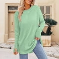 thumbnail image 2 of Charmgo Womens Sweatshirt, Womens Tunic Tops To Wear With Leggings Long Sleeve Shirts with Thumb Hole Curved Crewneck Sweatshirts Women, Green Sweatshirt Women L, 2 of 4