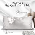 thumbnail image 2 of Kitsch Satin Pillowcase with Zipper for Hair and Skin, Softer Than Silk Pillow Cases King, Cooling Pillow Covers, Machine Washable, Wrinkle-Free, Smooth Satin Pillow Cases King Size 19"x36" (Silver), 2 of 4
