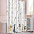 thumbnail image 5 of Spring Floral Dog Shower Curtain with Hooks, Rustic Black Gray Puppy Pink Flower Animal Water Repellent Shower Curtains for Bathroom Decor Sturdy Shower Curtain, Machine Washable 36x72 Inch, 5 of 9