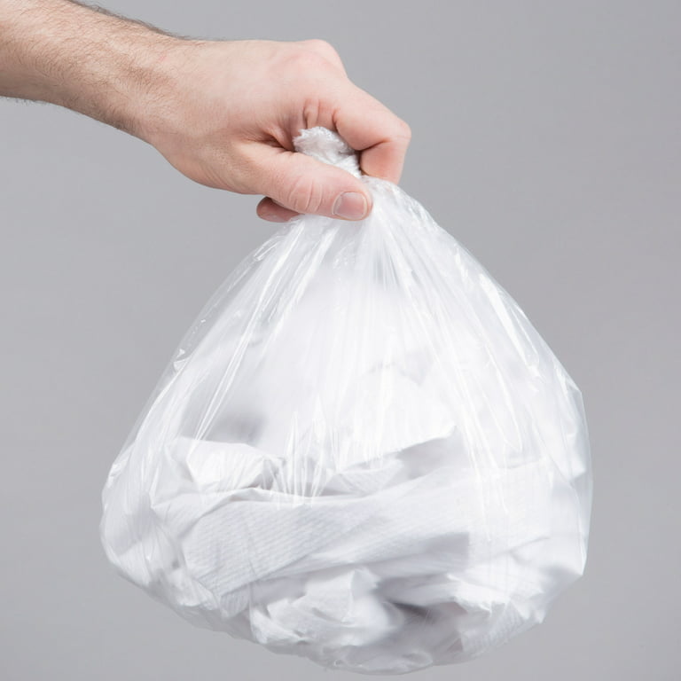 4 Gallon Trash Bags - 100 Small Mini Garbage Bags | 17 x 18 Clear Waste Basket Trash Bags | Bulk Plastic Bathroom Trash Can Liners