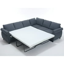 Sleeper Sofa, 2 in 1 Pull Out Couch Bed, 6 Seater Sofa Bed, L Shaped Sleeper Sectional Sofa Couch, Riveted Sofa,104" Large Combined Sofa Bed in Living Room (Gray)