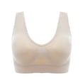 thumbnail image 2 of harmtty Vest Bra with Chest Pad Wire Free Solid Color Women Seamless Sports Bra for Gym,Skin Color,M, 2 of 8