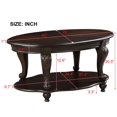 thumbnail image 4 of Oval Wood Coffee Table with 2-Tier Storage Shelf - Espresso Finish, 4 of 9