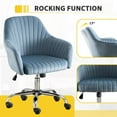 thumbnail image 3 of Accent Chair with Adjustable Casters, Swivel Home Office Chair, Modern Leisure Chair with Adjustable Velvet Height for Living room, Bedroom and Study, Light Blue, 3 of 8