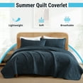 thumbnail image 2 of THD Benjamin - 3 Piece King Size Quilt Set, Lightweight King Bedspread Coverlet Set (King, Navy Blue), 2 of 6