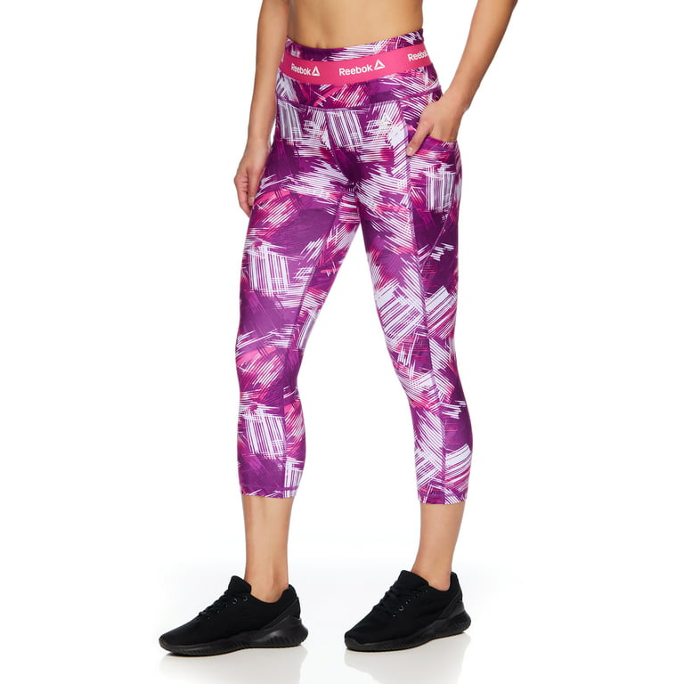 Reebok Women's Printed Revolve High Rise Capri Legging With 22 Inseam And  Side Pockets 