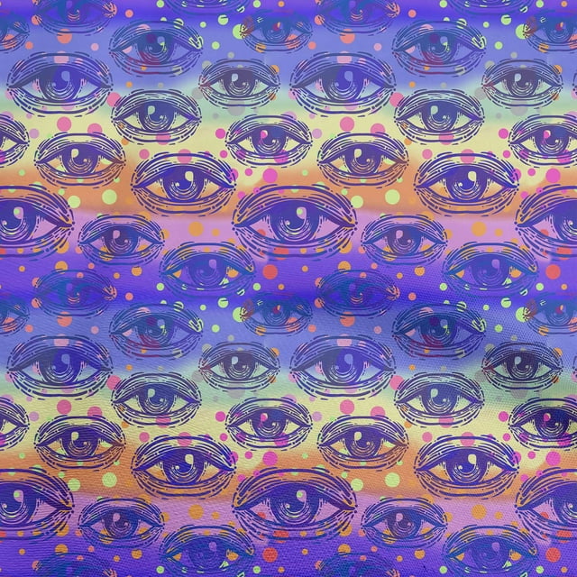 oneOone Cotton Poplin Royal Blue Fabric Conversational Eye Sewing Material Print Fabric By The Yard 42 Inch Wide