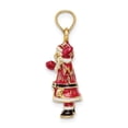 thumbnail image 2 of Solid 14k Yellow Gold 3-D Enamel SANTA Charm Pendant - 24mm x 14mm, 2 of 6