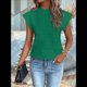 thumbnail image 5 of Tops Texturizados de Corta para Mujer, Cuello Redondo, de Punto, Elegantes, Informales, Básicos, Camisetas Sin Mangas, Corte Entallado de Verano, Verde, XXL, 5 of 9