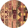 thumbnail image 1 of Ahgly Company Indoor Round Oriental Brown Industrial Area Rugs, 6' Round, 1 of 4