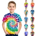 thumbnail image 4 of Aihuaihua Kids Neon Tie Dye Shirt for Boys Girls 3D Graphic Print Tie-Dye T-Shirt Hippes Tshirt Dinosaur Senior Children Summer Tee Back to School Clothes, 4 of 4