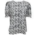 thumbnail image 1 of Women Floral Print Shirt Female Puff Sleeves Blouses Summer Casual Pullover Top All-matching Chiffon Blouse Streetwear Sky Blue XL, 1 of 5