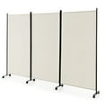 thumbnail image 1 of Costway 3-Panel Folding Room Divider 6Ft Rolling Privacy Screen withLockable Wheels White, 1 of 9