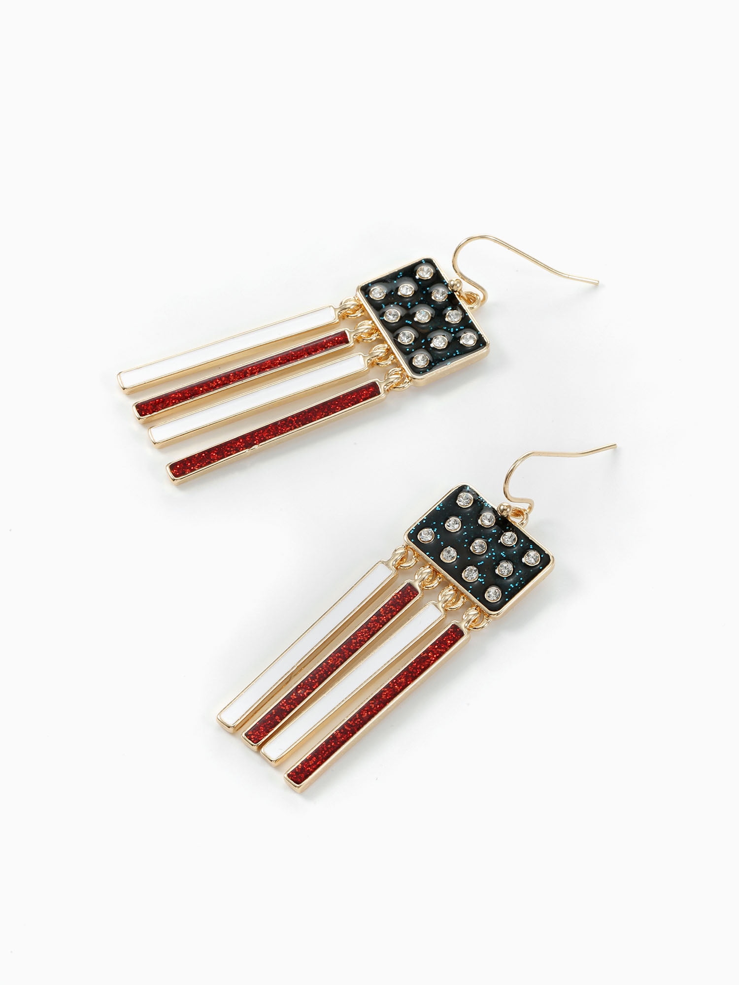Way to Celebrate Americana Flag Fringe Earrings