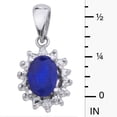 thumbnail image 2 of 10k White Gold 6x4 mm Sapphire and Diamond Pendant, 2 of 2