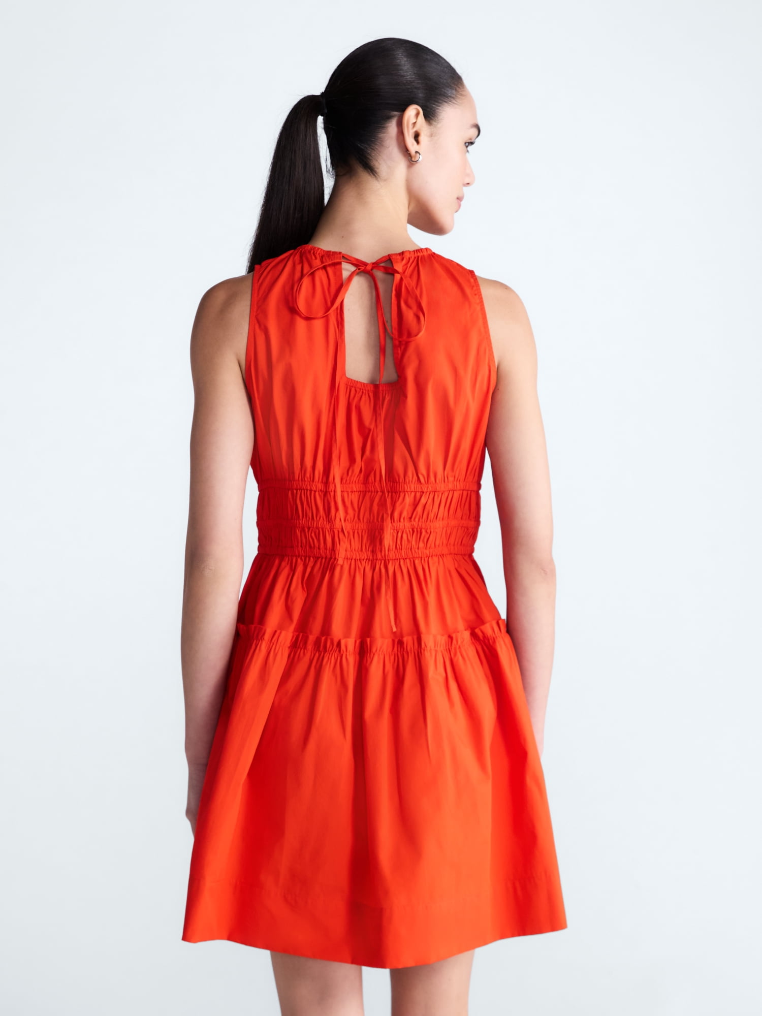Free Assembly Women's Smocked Sleeveless Cotton Mini Dress, Sizes XS-XXL