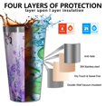 thumbnail image 3 of 16oz Tumblers Urple Butterfly Flower Pattern Stainless Steel Vacuum Insulated Double Wall Travel Tumbler Cups Mug with Lid and Straw,Cleaning Brush for Coffee,Tea, 3 of 4