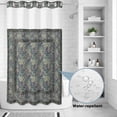 thumbnail image 2 of No Hook Shower Curtain, Blue Boho Shower Curtains for Bathroom with See Through Top Window, Vintage Ethnic Tribe Abstract Art Floral Waterproof & Washable Bath Curtain Narrow 54"x78", 2 of 9