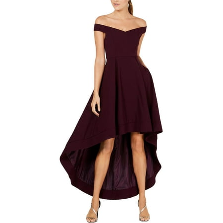 Calvin Klein Women's Off the Shoulder High Low Dress Purple Size 8