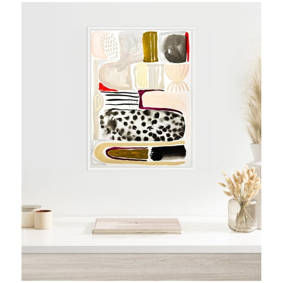 Kate and Laurel Abstract 03 Framed Canvas Wall Art by Emma Daisy 18 x 24 Sylvie White, Modern Contemporary, Abstract Art for Wall Decor, Living Room Bedroom