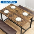 thumbnail image 5 of Kojooin Dining Table Set for 4, Kitchen Table with 2 Upholstered Benches, Wood Kitchen Dining Room Set, for Small Space, Apartment, Home, Dinner, 5 of 7