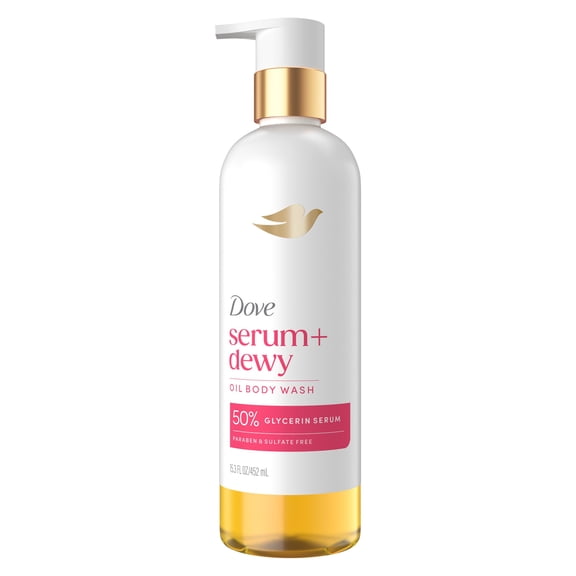 Dove Coconut & Geranium Oil Body Wash for Women Serum   Dewy for Hydrated & Repaired Skin, 15.3 fl oz