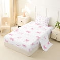 thumbnail image 2 of Erosebridal Bowknot Kids Twin Sheet Sets, Watercolor Bow-tie Bedding, White Pink, 3-Piece, 2 of 5